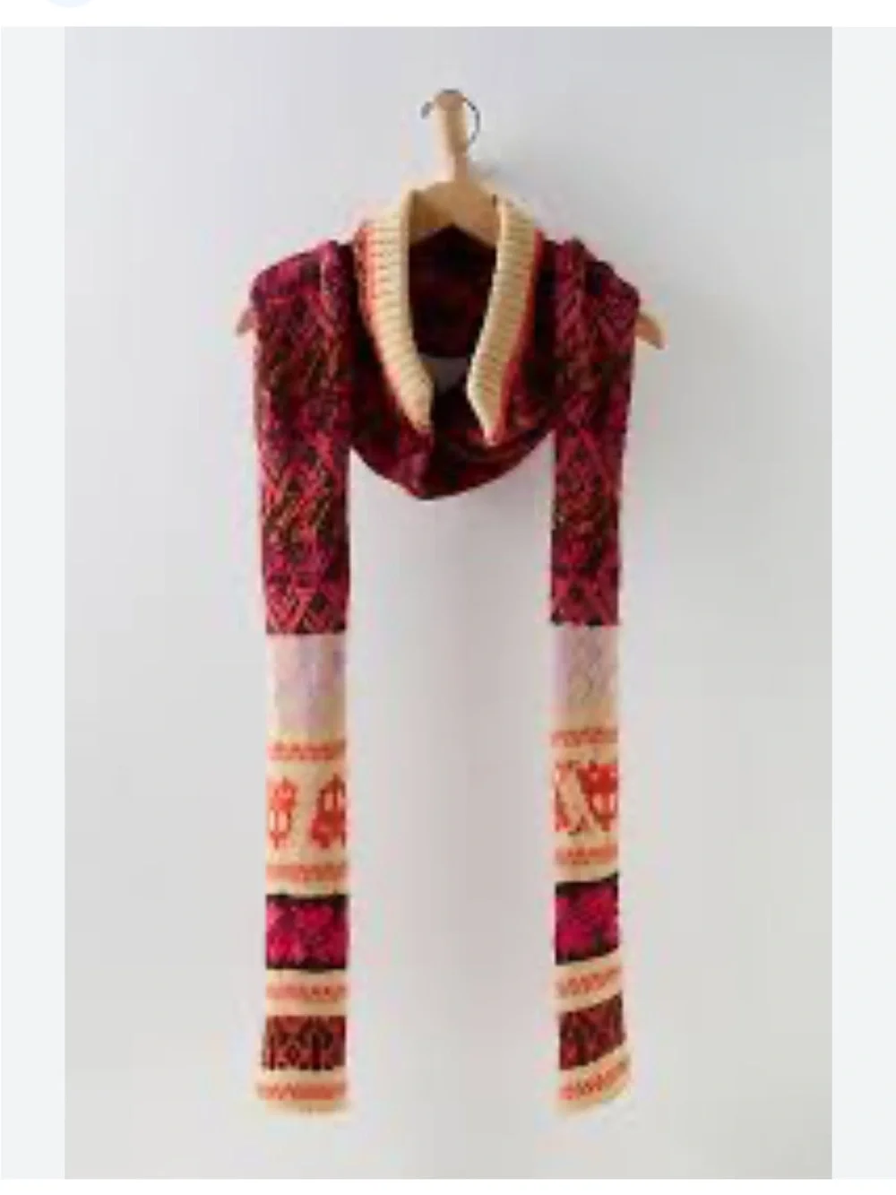 Free People Cabbie Fairisle Hooded Scarf